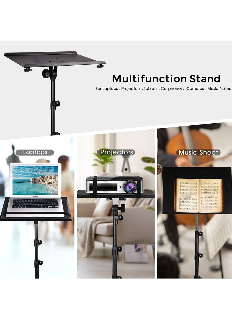 XiuWoo - Projector tripod stand, laptop tripod adjustable height, portable stand, computer DJ racks mount holder with gooseneck phone holder - Image 1