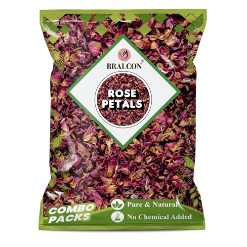 BRALCON Rose Petals 100 gm | 100% Pure & Natural Sun Dried Rose Flowers Petal (Gulab Patti) | Edible for Herbal Tea/Hair & Skin Care/Toppings for Indian Sweets/Boost Immunity - Image 1