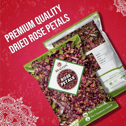 BRALCON Rose Petals 100 gm | 100% Pure & Natural Sun Dried Rose Flowers Petal (Gulab Patti) | Edible for Herbal Tea/Hair & Skin Care/Toppings for Indian Sweets/Boost Immunity - Image 5