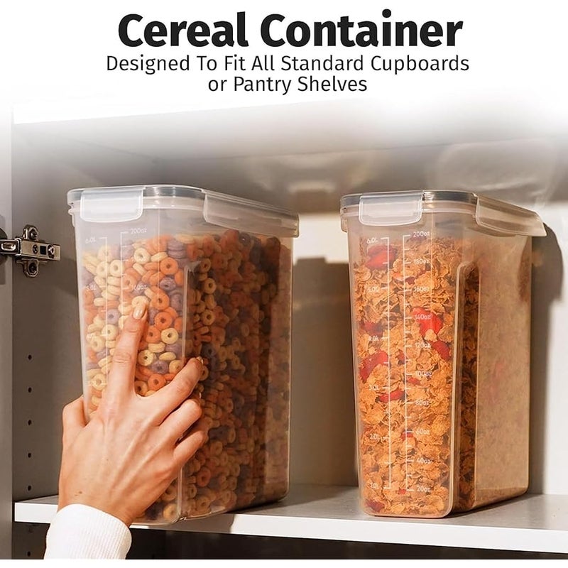 Shazo 2PC 6.3L /213OZ EXTRA Large Airtight Food Storage Cereal Containers for Bulk Food Storage BPA-Free Plastic Container, Pantry Organization and Canister for Rice, Pasta, Sugar & Flour - Image 3