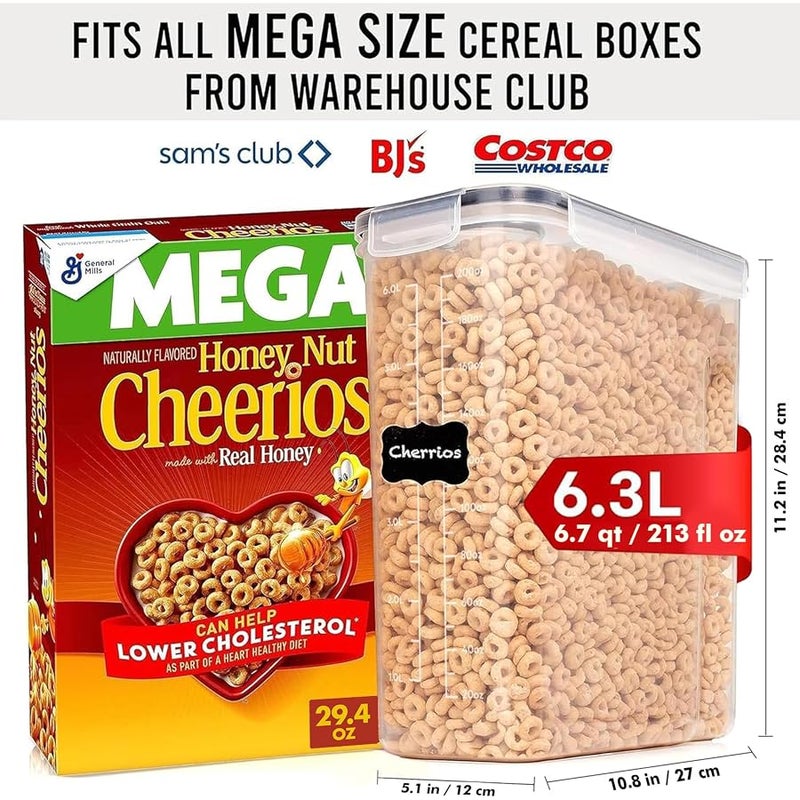 Shazo 2PC 6.3L /213OZ EXTRA Large Airtight Food Storage Cereal Containers for Bulk Food Storage BPA-Free Plastic Container, Pantry Organization and Canister for Rice, Pasta, Sugar & Flour - Image 2