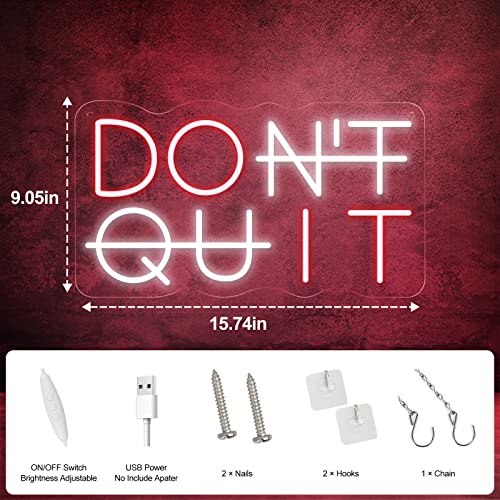 YIKBIK Don't Quit Neon Sign for Wall Decor, DO IT Neon Lights Party Decorations, USB Powered Switch LED Neon Lights Adjustable for Office, Gym, Man Cave, Gamer Room Decor - Image 5