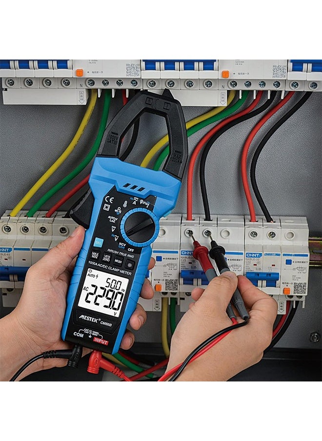MESTEK - Inrush Clamp Meter MESTEK 1000A True RMS AC/DC Current Amp Meter, Multimeter Voltage Tester 6000 Counts, VFD, LOZ Mode, Measures Current Voltage Temperature CapaInrush Clamp Meter MESTEK 1000A True RMS AC/DC Current Amp Meter, Multimeter Voltage Tester 6000 Counts, VFD, LOZ Mode, Measures Current Voltage Temperature Capacitance Resistance Diodes Continuitycitance Resistance Diodes Continuity - Image 1