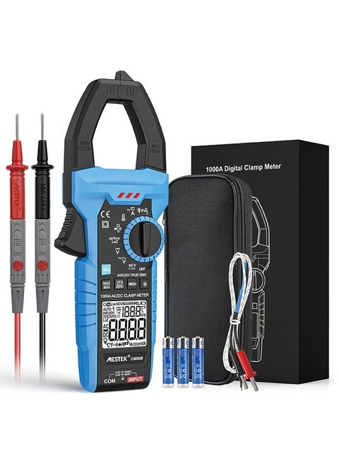 Inrush Clamp Meter MESTEK 1000A True RMS AC/DC Current Amp Meter, Multimeter Voltage Tester 6000 Counts, VFD, LOZ Mode, Measures Current Voltage Temperature CapaInrush Clamp Meter MESTEK 1000A True RMS AC/DC Current Amp Meter, Multimeter Voltage Tester 6000 Counts, VFD, LOZ Mode, Measures Current Voltage Temperature Capacitance Resistance Diodes Continuitycitance Resistance Diodes Continuity