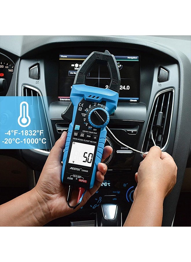 MESTEK - Inrush Clamp Meter MESTEK 1000A True RMS AC/DC Current Amp Meter, Multimeter Voltage Tester 6000 Counts, VFD, LOZ Mode, Measures Current Voltage Temperature CapaInrush Clamp Meter MESTEK 1000A True RMS AC/DC Current Amp Meter, Multimeter Voltage Tester 6000 Counts, VFD, LOZ Mode, Measures Current Voltage Temperature Capacitance Resistance Diodes Continuitycitance Resistance Diodes Continuity - Image 1