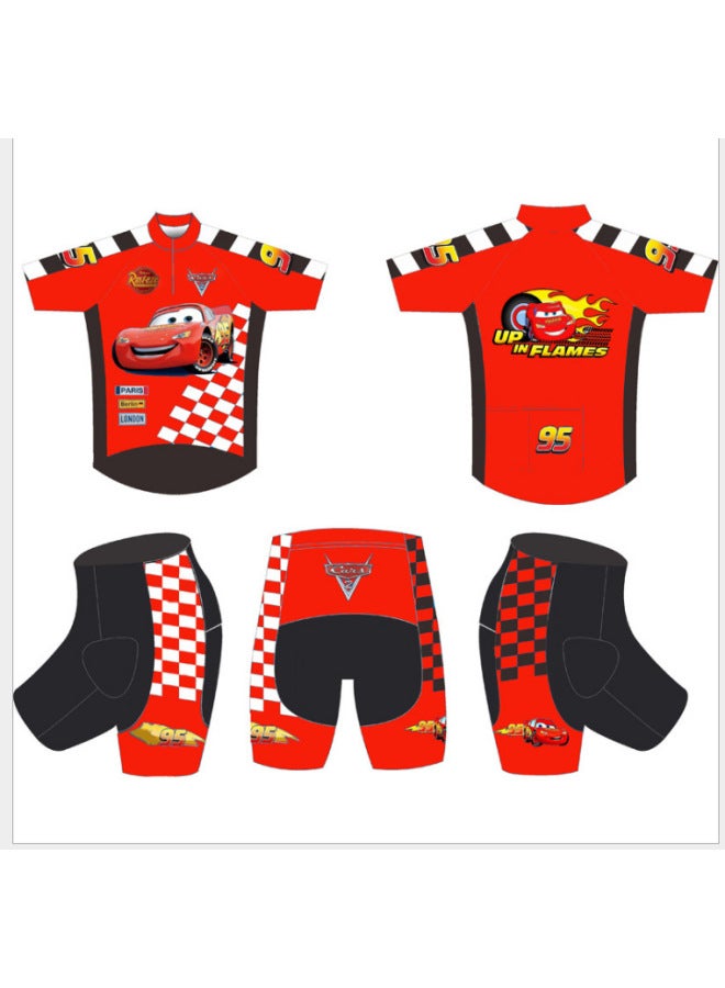 Summer Balance Car Children's Riding Clothing T-shirt Short-sleeved Sports Suit Quick-drying Breathable Roller Skating Suit