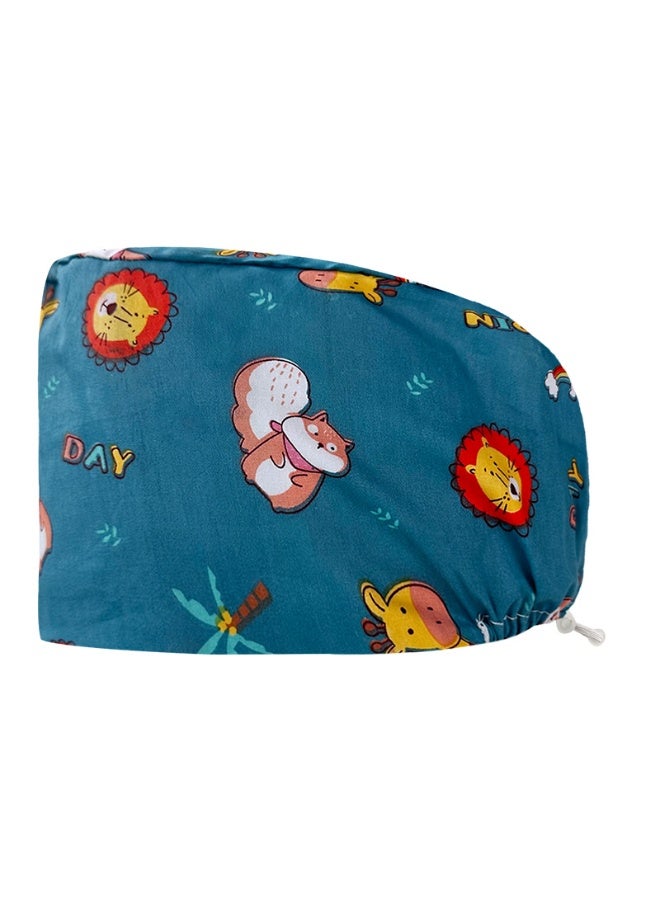 NIBEMINENT Personalized Colorful Print Cotton Hat Medical Scrubs Caps Buckle Beauty Salon Hat Lab Pet Shop HeadCover Nurse Cap Surgical Cap