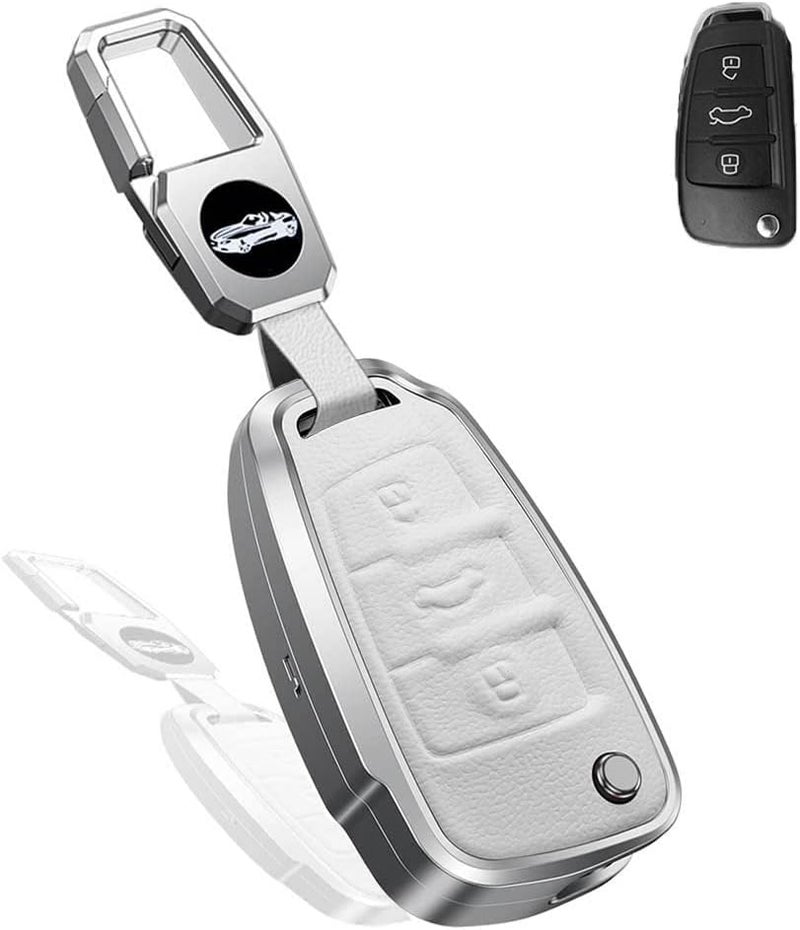 SANRILY Leather Key Fob Cover for Audi - Image 1