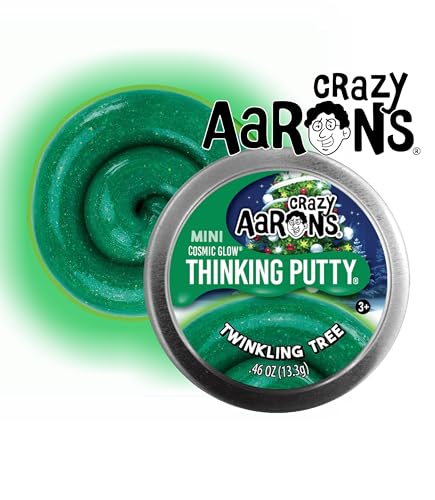 Matty's Toy Stop Crazy Aaron's Putty Mini Tins 2023 Holiday (Christmas) Set with Merry & Bright (Cosmic Glow), Stocking Stuffer (Sparkle), Twinkling Tree (Cosmic Glow) and Mistletoe Mania - 4 Pack (.46oz Each) - Image 5