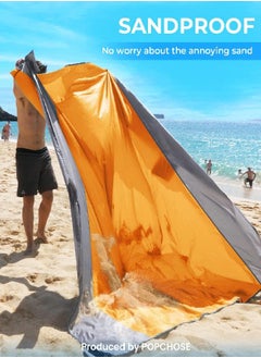 Y&D POPCHOSE Beach Blanket, Sandfree Mat 83"×78" for 1-3 Adults, Easy to Clean, Lightweight & Compact, Large Sandproof Waterproof Blanket with 6 Stakes Travel Camping Hiking Picnic  - Image 3