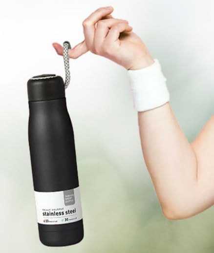 Generic Stainless Steel Water Bottle Drink Bottle Leak Proof Double Walled Vacuum Insulated BPA Free Vacuum Flask 30 Hrs Cold10 Hrs Hot Suitable for Sports Work Travel Black  - Image 2