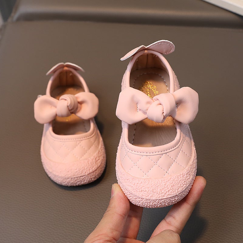 A Generation Of Hair 2023 Autumn Female Baby Breathable Bow Square Mouth Shoes Girls 0-1 Years Old Soft Bottom Baby Shoes Tide 1 - Image 5