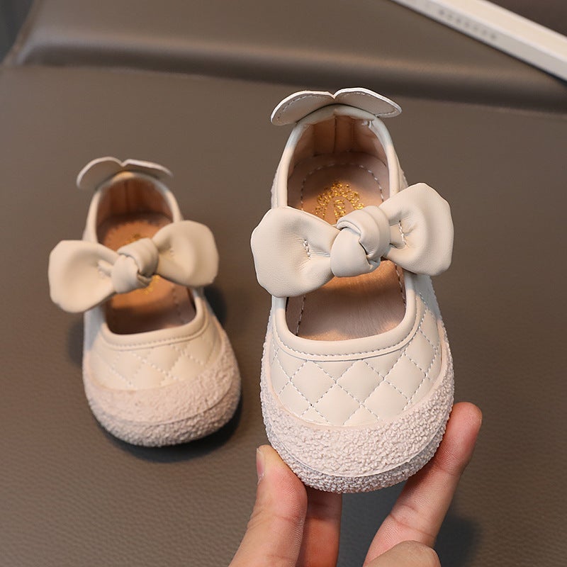 A Generation Of Hair 2023 Autumn Female Baby Breathable Bow Square Mouth Shoes Girls 0-1 Years Old Soft Bottom Baby Shoes Tide 1 - Image 1