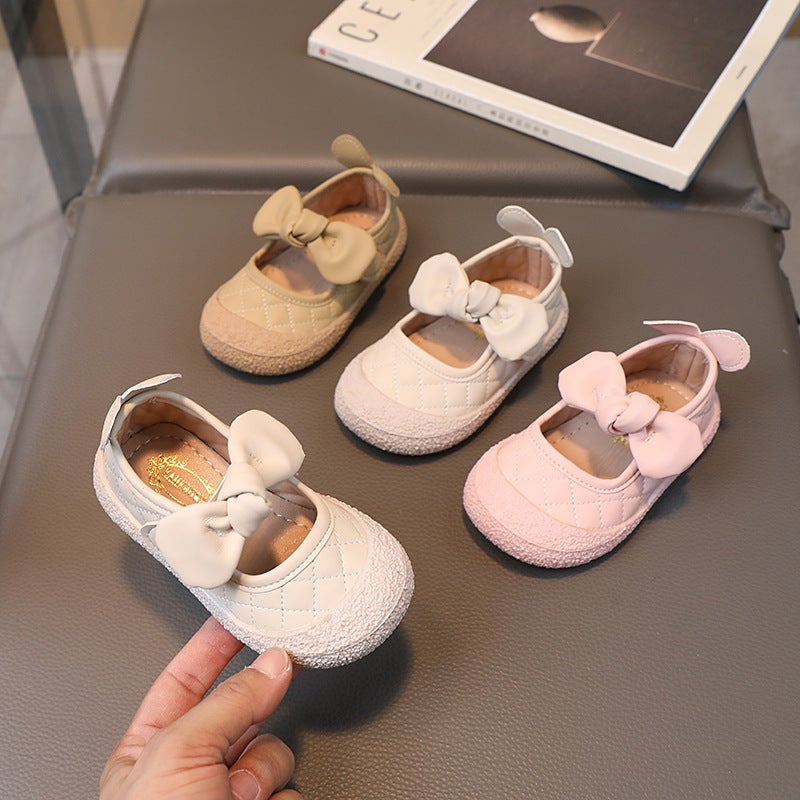 A Generation Of Hair 2023 Autumn Female Baby Breathable Bow Square Mouth Shoes Girls 0-1 Years Old Soft Bottom Baby Shoes Tide 1 - Image 2
