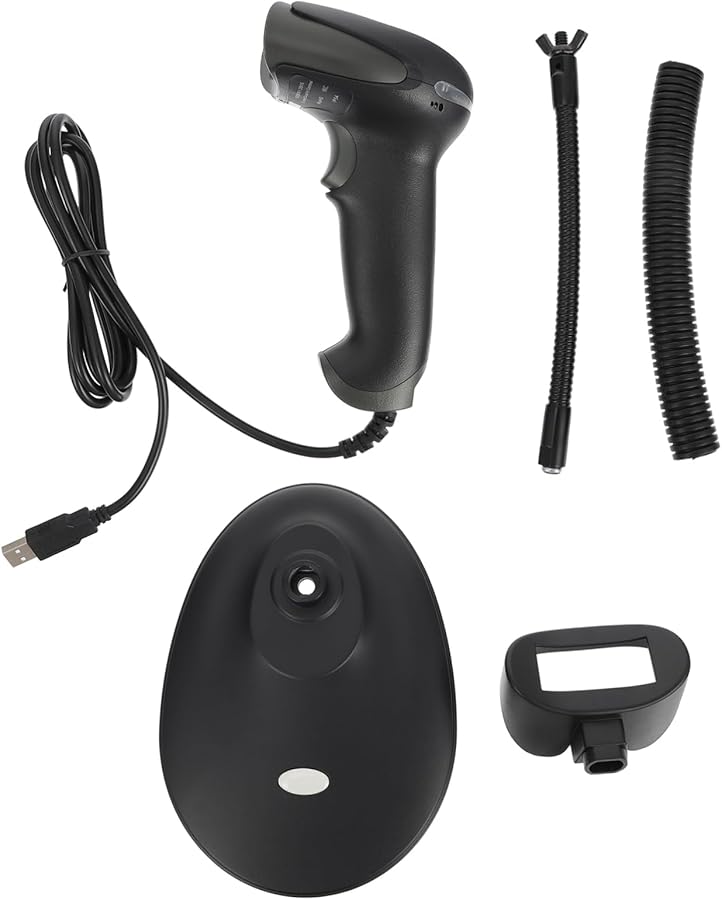 حامل ماسح الباركود السلكي USB لمحلات البقالة والمتاجر الكبيرة - إدارة المخزون السريعة بتصميم سهل الاستخدام - Image 1