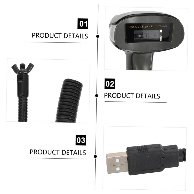 حامل ماسح الباركود السلكي USB لمحلات البقالة والمتاجر الكبيرة - إدارة المخزون السريعة بتصميم سهل الاستخدام - Image 4