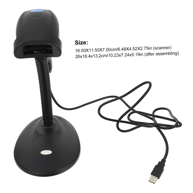 حامل ماسح الباركود السلكي USB لمحلات البقالة والمتاجر الكبيرة - إدارة المخزون السريعة بتصميم سهل الاستخدام - Image 3