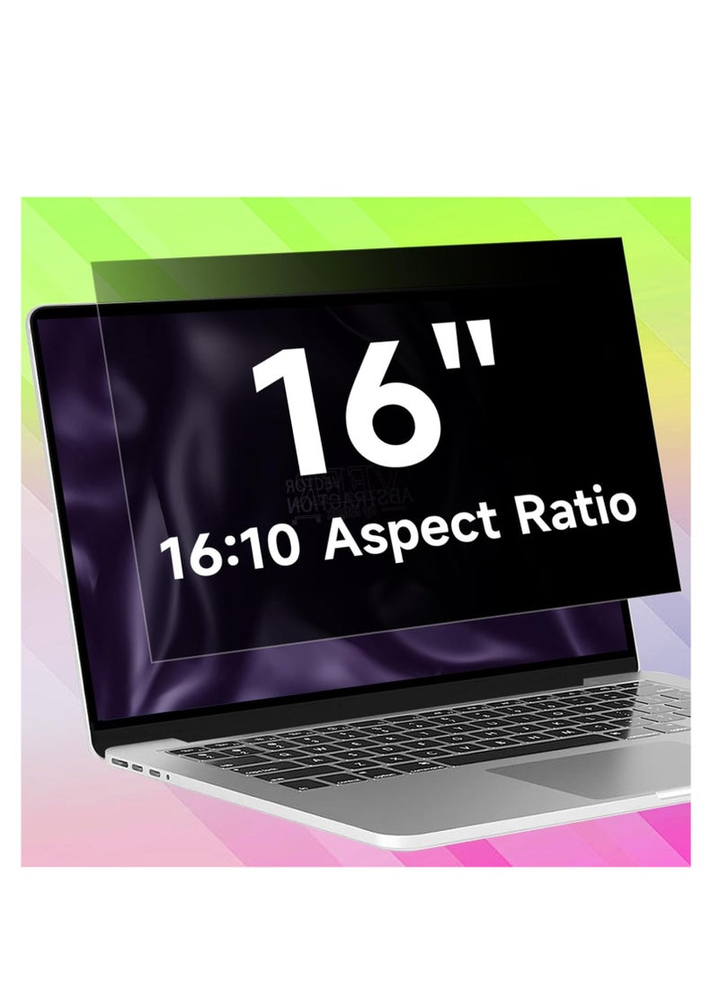 16 Inch 16:10 Laptop Privacy Screen Filter, Anti Blue Light Glare & Anti Scratch Privacy Shield for 16" with 1920x1200 Aspect Ratio for HP/Dell/Acer/Lenovo/Asus/Huawei/Lenovo Laptop  - Image 1