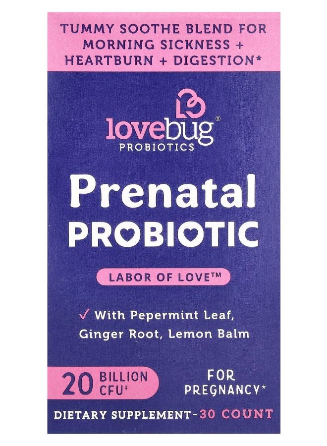 LoveBug Probiotics Prenatal Probiotic 20 Billion CFU 30 Count