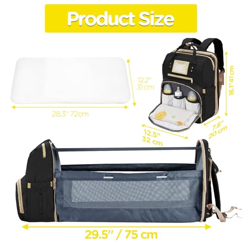 Lenski 6 in 1 Diaper Bag Backpack with Pad Shower Gifts Travel Bags for Registry Search Boys Girls Bags Newborn Essentials Accessories Stuff Unisex Dad Mom Mens - Image 5