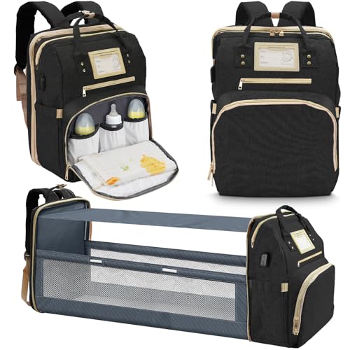 Lenski 6 in 1 Diaper Bag Backpack with Pad Shower Gifts Travel Bags for Registry Search Boys Girls Bags Newborn Essentials Accessories Stuff Unisex Dad Mom Mens - Image 1