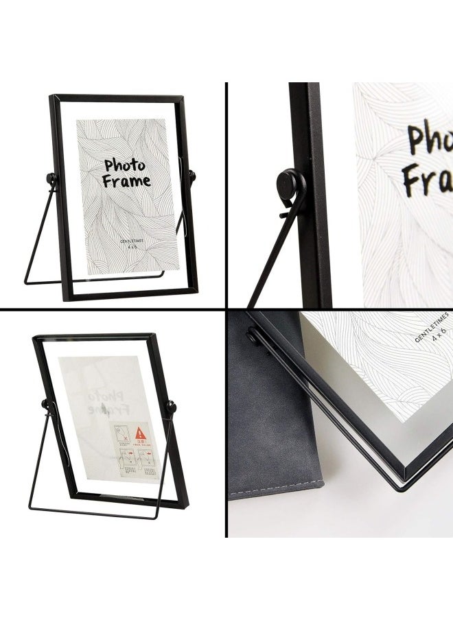 BUPY 22*17CM Picture Frames,Black Photo Frame Decor with Plexiglas Cover High Definition Glass Desk Pictures Display  - Image 3