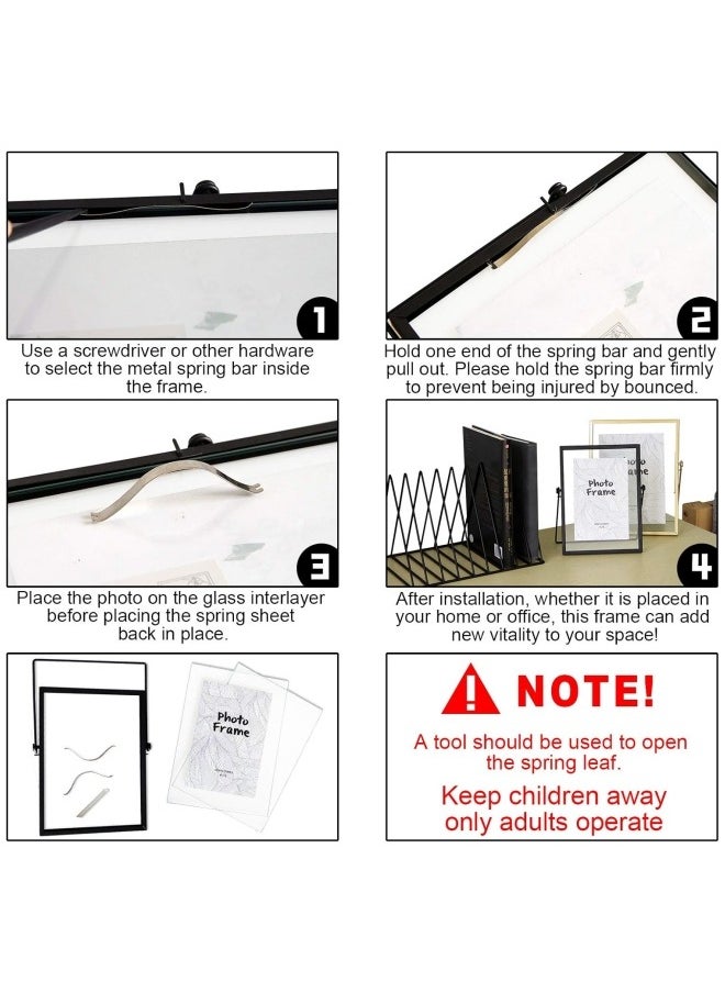 BUPY 22*17CM Picture Frames,Black Photo Frame Decor with Plexiglas Cover High Definition Glass Desk Pictures Display  - Image 4