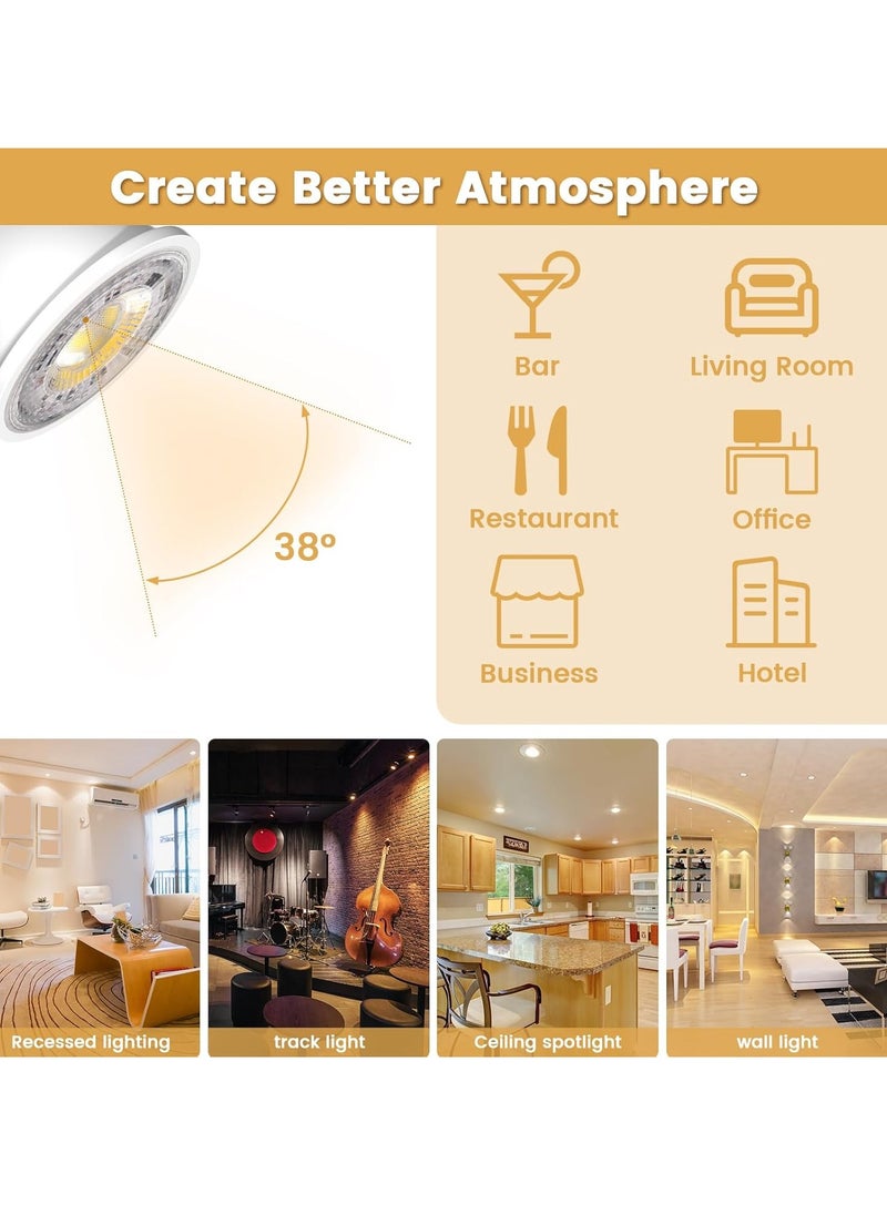 جوود واي - لمبات GU10 LED غير قابلة للتعتيم – 7 وات – أبيض دافئ أصفر  3000 كلفن – شعاع ضيق 38° – توفير للطاقة – إضاءة مركزة مثالية للمنزل والمكاتب - Image 1