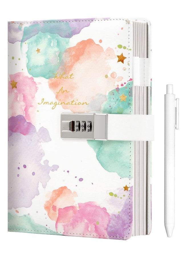 CAGIE Diary For Girls Age 8-12 Gifts For 9 10 11 12 Year Old Girls Diary With Lock, Tie Dye Design 192 Pages Lock Diary With Pen, 5.7 X 8.5 Inch Birthday Gifts For Girl Journal With Lock - Image 1
