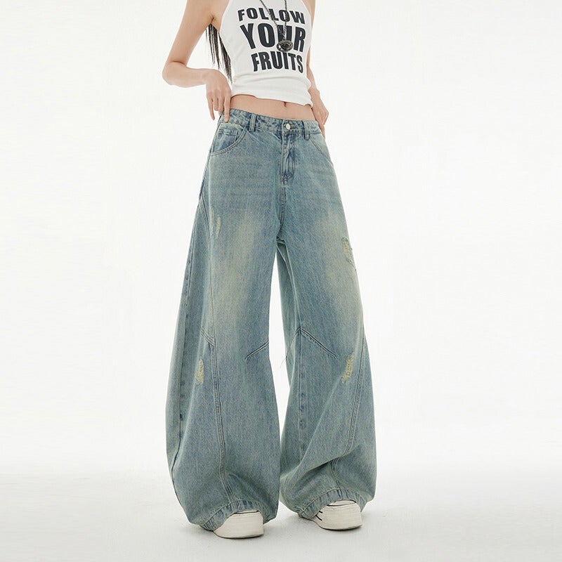 Unisex Classic Denim Jeans Loose Fit Daily Outdoor Wear - Image 4