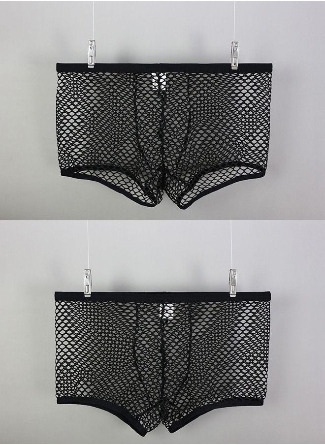 Generic - Men's Breathable Underwear Hollow Out Fishnet Boxer Briefs Underwear Lingerie Shorts - Image 1