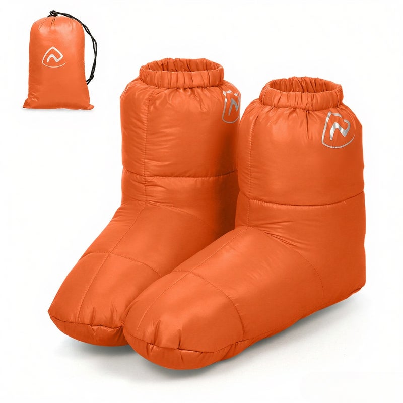 Down Booties Camping Slippers Winter Warm Duck Down Slippers Boots -15 ~ 0℃ Home Outdoor Camping Shoes Footwear for Men Women - Image 1