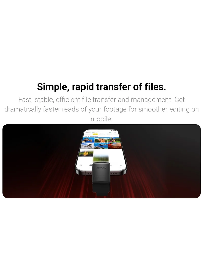 انستا 360 قارئ أس بروأس كويك - أسود