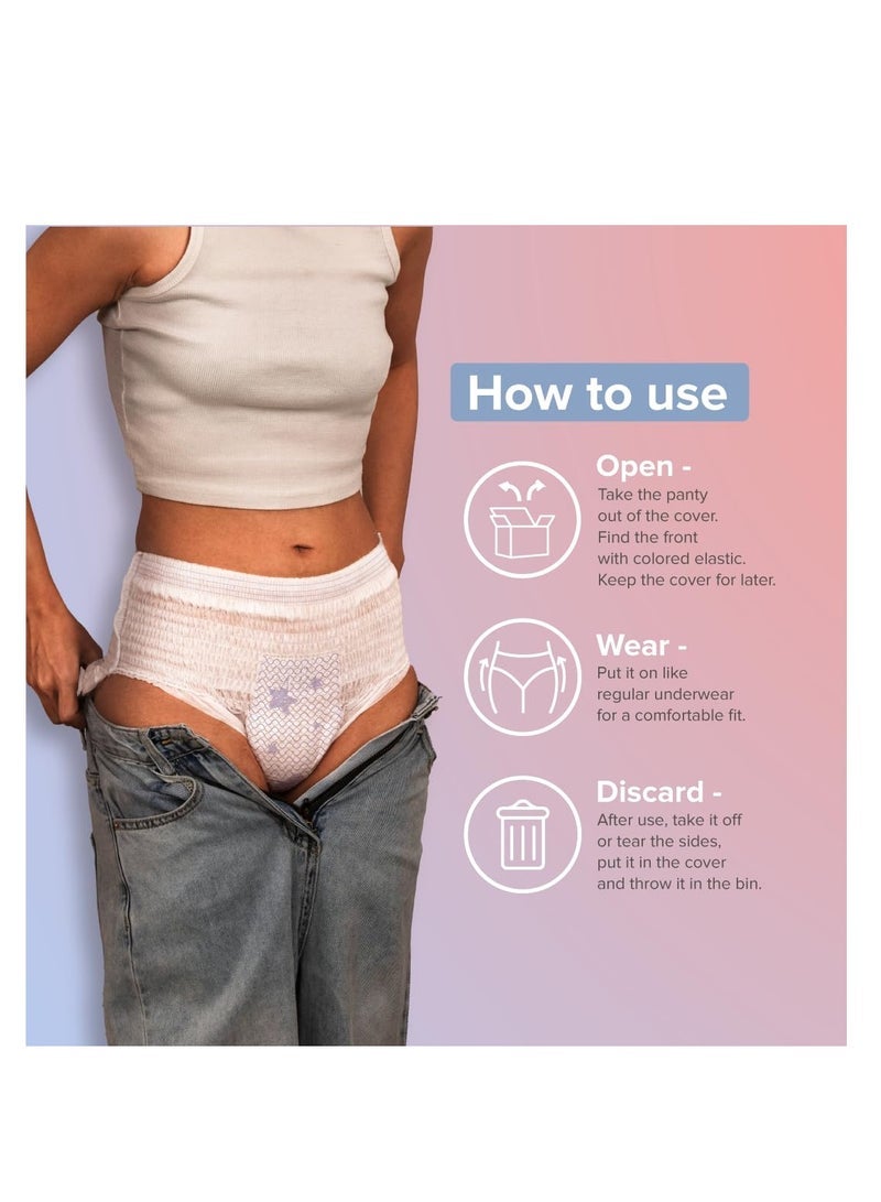 نوا بين عشية وضحاها سراويل الدورة الشهرية المتاح | عبوة من 5 | (S - M) | امتصاص التدفق الثقيل | حماية مانعة للتسرب | سرية وآمنة | تنفس | لا طفح جلدي | لا إزعاج - Image 3