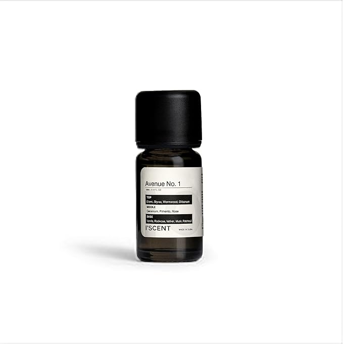 ISCENT | Avenue No. 1 Oil Refill for Ensō Mini Diffuser (Home & Car) – 10ml Sophisticated Scent with Elemi, Styrax, Olibanum, Geranium, Rose, Vanilla, Vetiver, Musk & Patchouli - Image 1