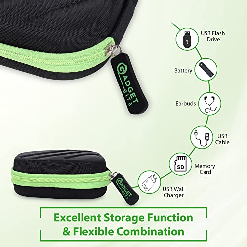 GadgetBite Earphone Carrying EVA Case for Earphones, Headset, Pen Drives, SD Cards - (Carry case only) (Black & Green) - Image 3