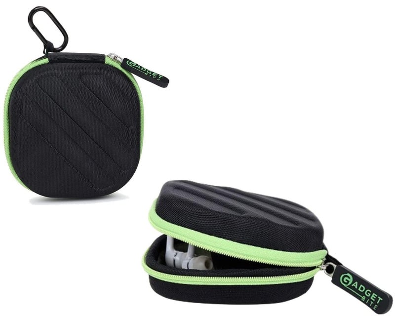 GadgetBite Earphone Carrying EVA Case for Earphones, Headset, Pen Drives, SD Cards - (Carry case only) (Black & Green) - Image 1