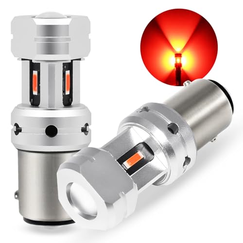 PHINLION 1157 LED Red Light Bulbs, Super Bright 2057 2357 2397 3496 LED Replacements for Car Brake Tail Stop Rear Turn Signal Blinker Lights, Pack of 2 - Image 1