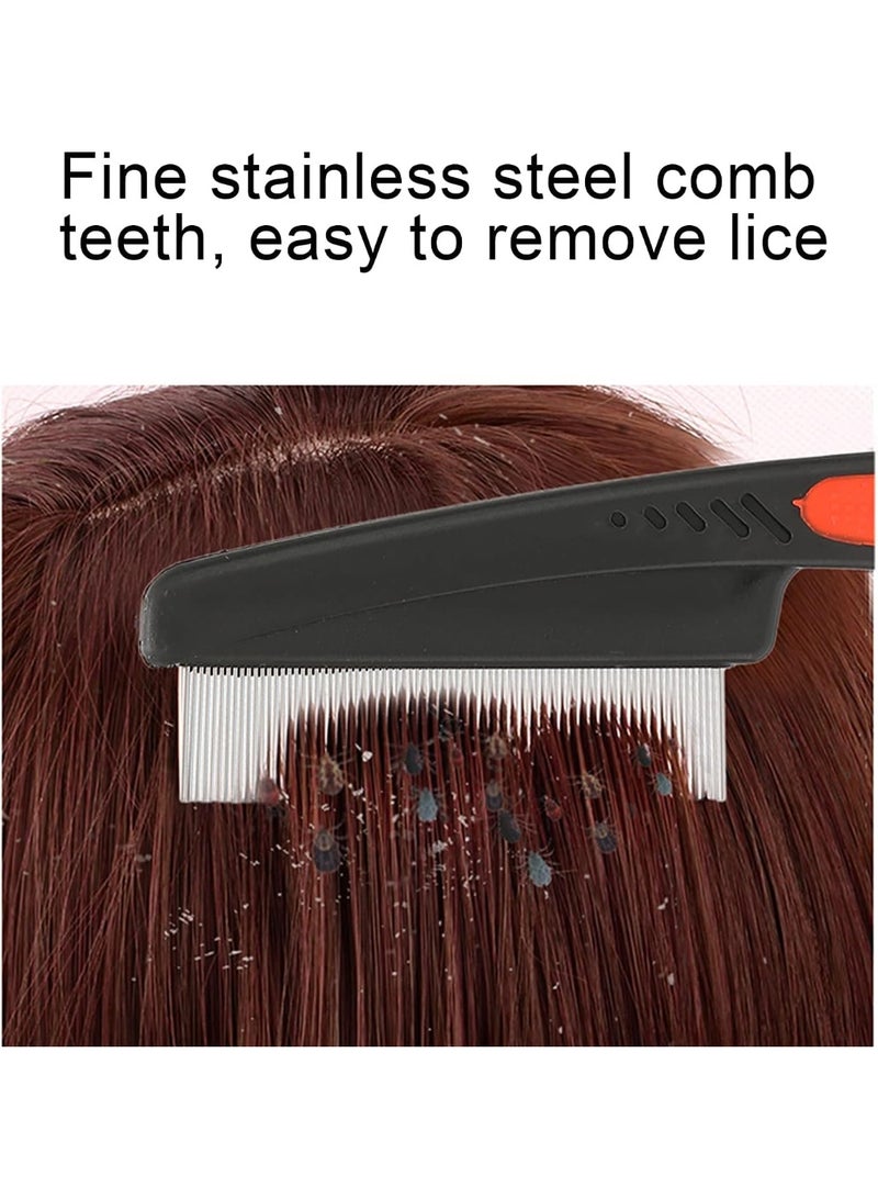 Stainless Steel Fine Tooth Comb Lice Comb Professional Head Lice Nit Removal Hair Comb for Kids Adults Pets - Image 2