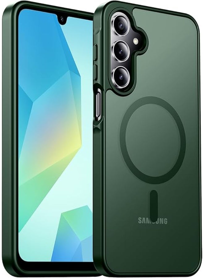 مصمم لجراب Samsung Galaxy A25 المغناطيسي، [متوافق مع MagSafe] [حماية من السقوط بدرجة عسكرية] جراب هاتف نحيف شفاف غير لامع مقاوم للصدمات مع مضاد لبصمات الأصابع (أخضر) - Image 1