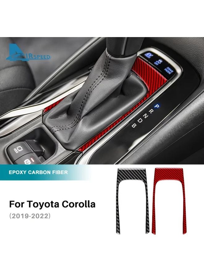 Red Carbon Fiber Dashboard Trim Stickers For Toyota Corolla 2019 2024 - Image 1