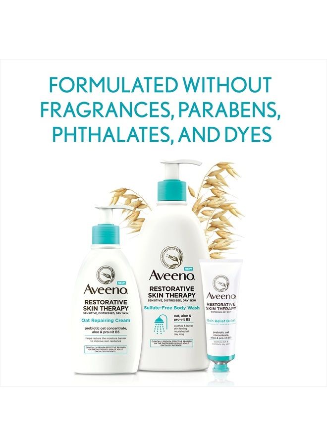 Aveeno غسول الجسم العلاجي الخالي من الكبريتات للبشرة الحساسة والمتضررة والجافة، منظف لطيف بالشوفان، مص formulated بدون بارابين وعطور وصابون - Image 5