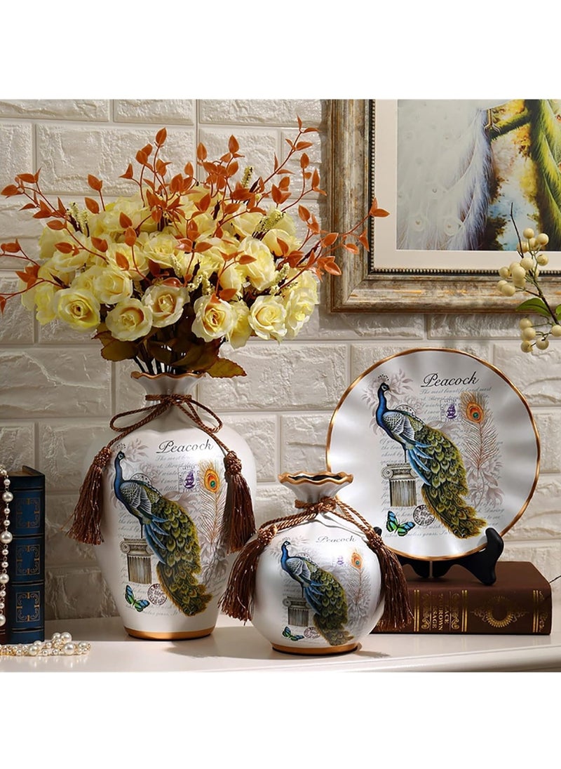 Generic - Vases Set For Home Decor, Ramadan Decor, And Bridal Decor - Suitable For Artificial Flowers, 3 Pieces Of Ceramic - Modern Decorative Vases (Various Shapes) - Image 1