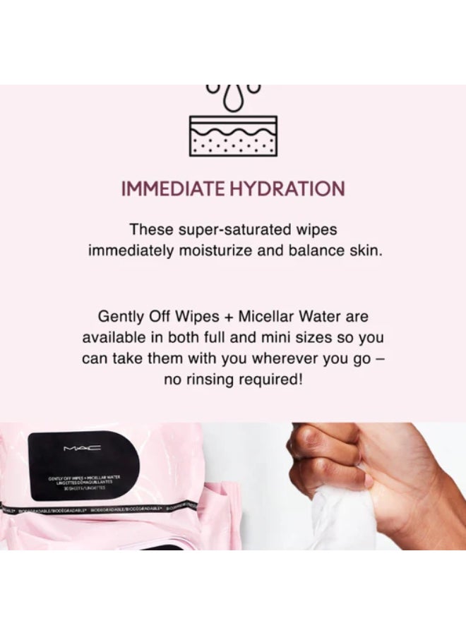 MAC Bio Gently Off Wipes Mini 30 Pieces Pink - Image 3
