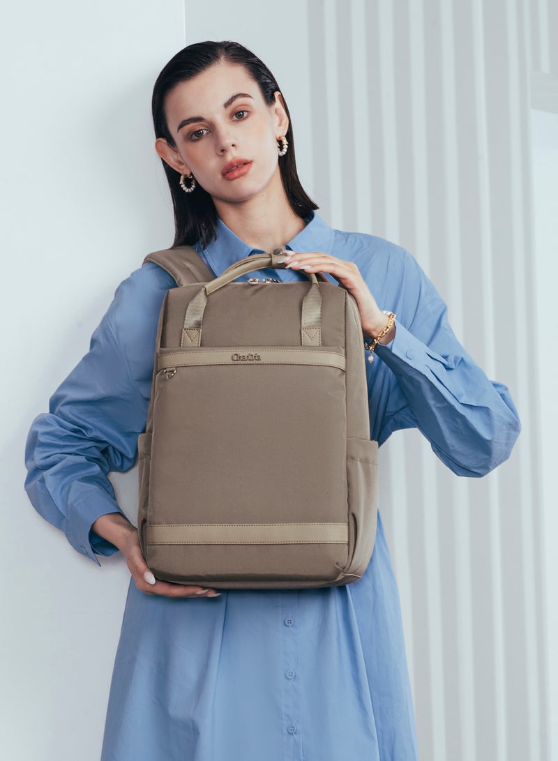 Chantria Premium Lightweight Laptop backpack for Women Water Resistant Multifunctional Anti-Theft Daypack with Separate Laptop Compartment, CB00639- Khaki - Image 4