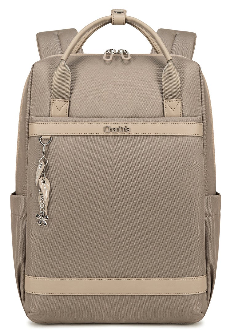 Chantria Premium Lightweight Laptop backpack for Women Water Resistant Multifunctional Anti-Theft Daypack with Separate Laptop Compartment, CB00639- Khaki - Image 3