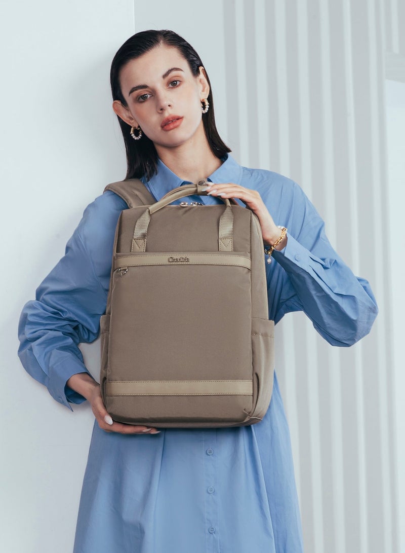 Chantria Premium Lightweight Laptop backpack for Women Water Resistant Multifunctional Anti-Theft Daypack with Separate Laptop Compartment, CB00639- Khaki - Image 5