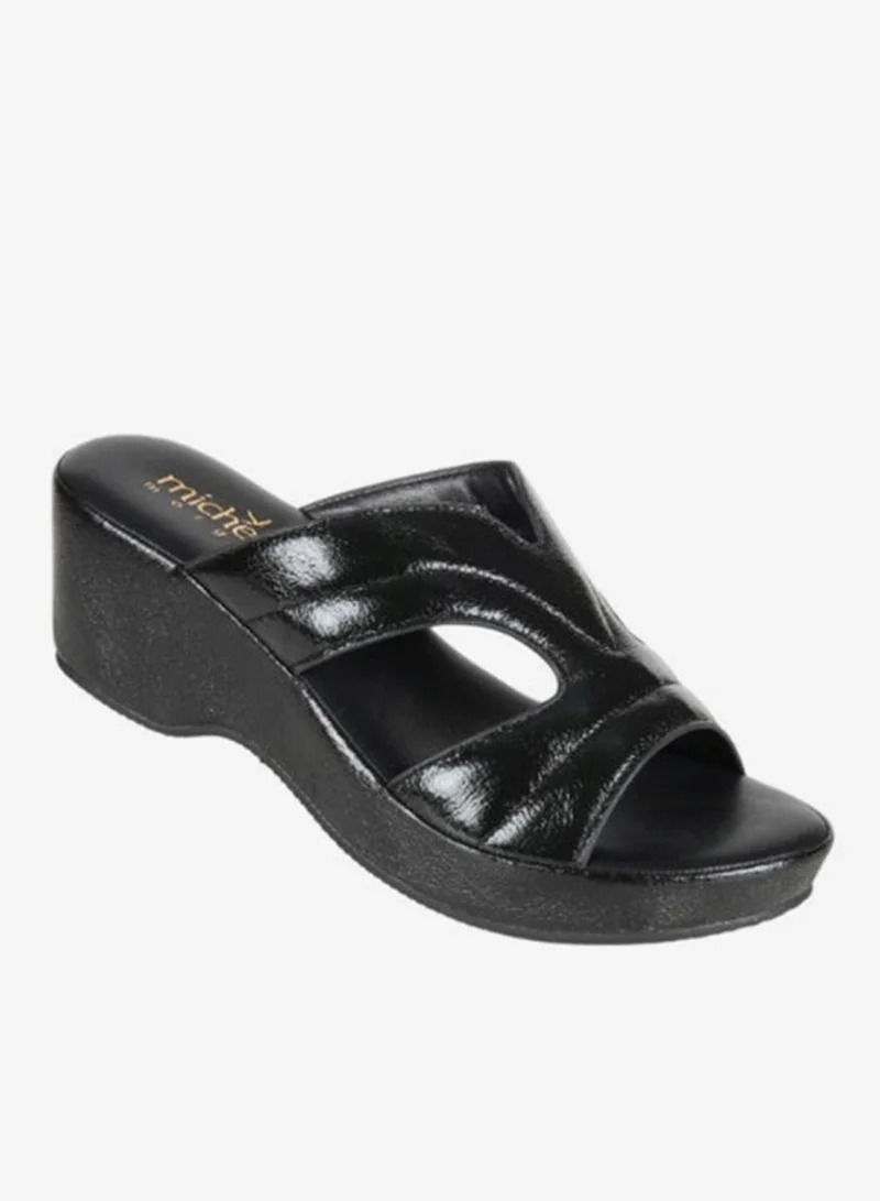 Michelle Morgan 092-2963 Michelle Morgan Ladies Wedge sandals4ZD19T Black