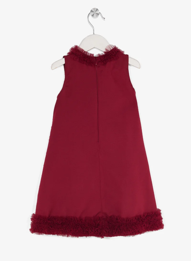 Little Golden Apple Little Cut Sleeve Ruffle Dress