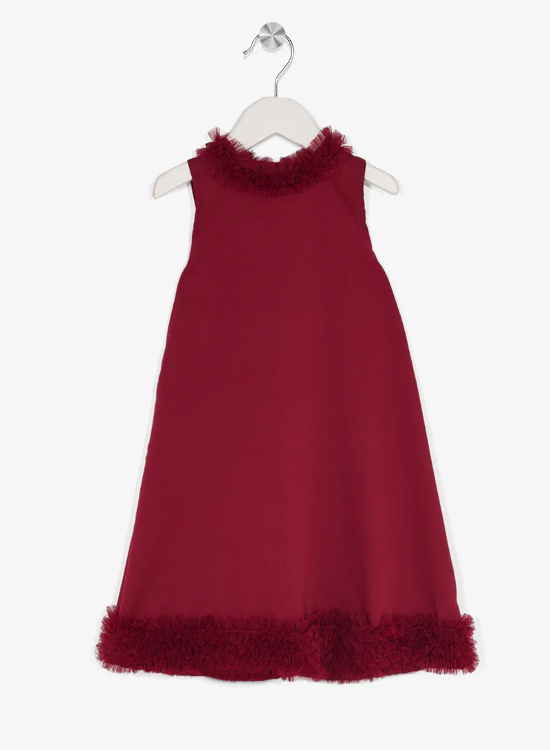 Little Golden Apple Little Cut Sleeve Ruffle Dress